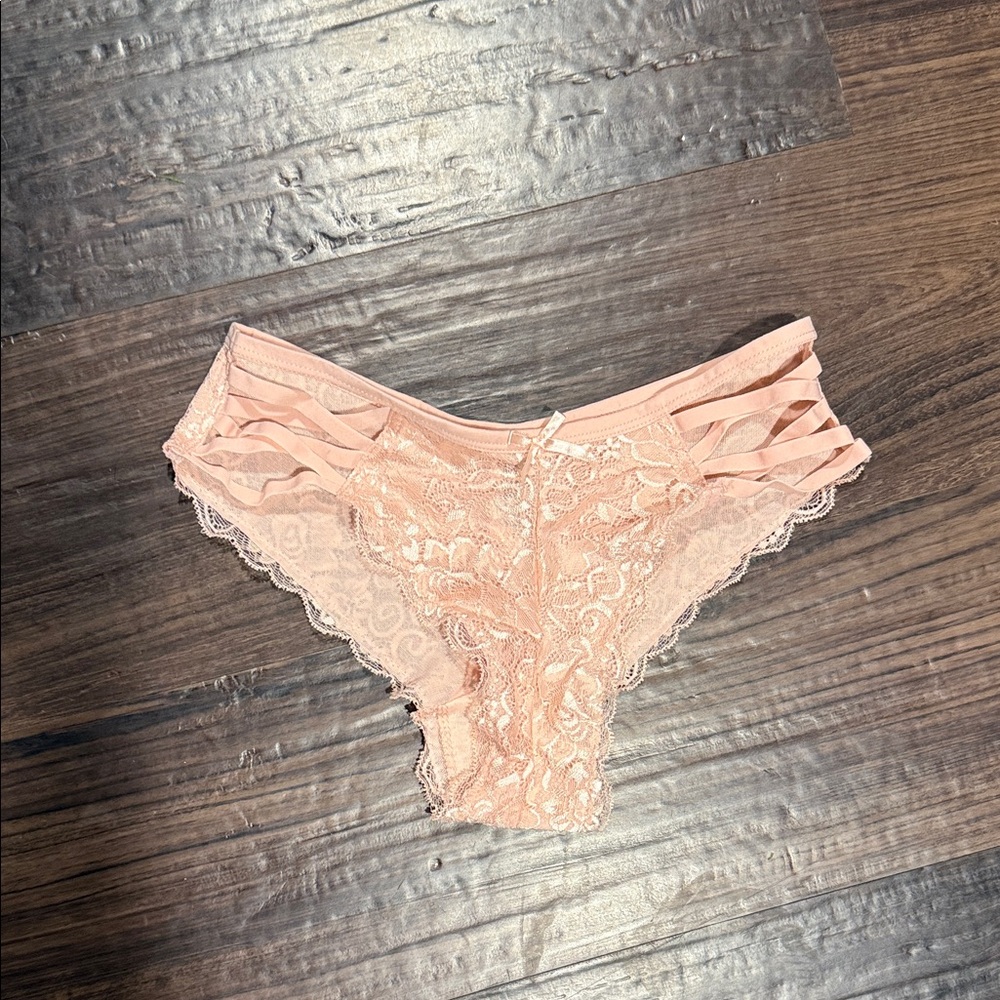 Lace Strappy Bikini Panty - Blush Pink